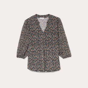Blouse Fanny - manches 3/4 noir femme