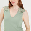 Débardeur dos crochet vert olive femme