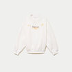 Sweat col rond manches longues ecru femme