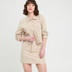 Veste boutonnée contenant du lin beige femme