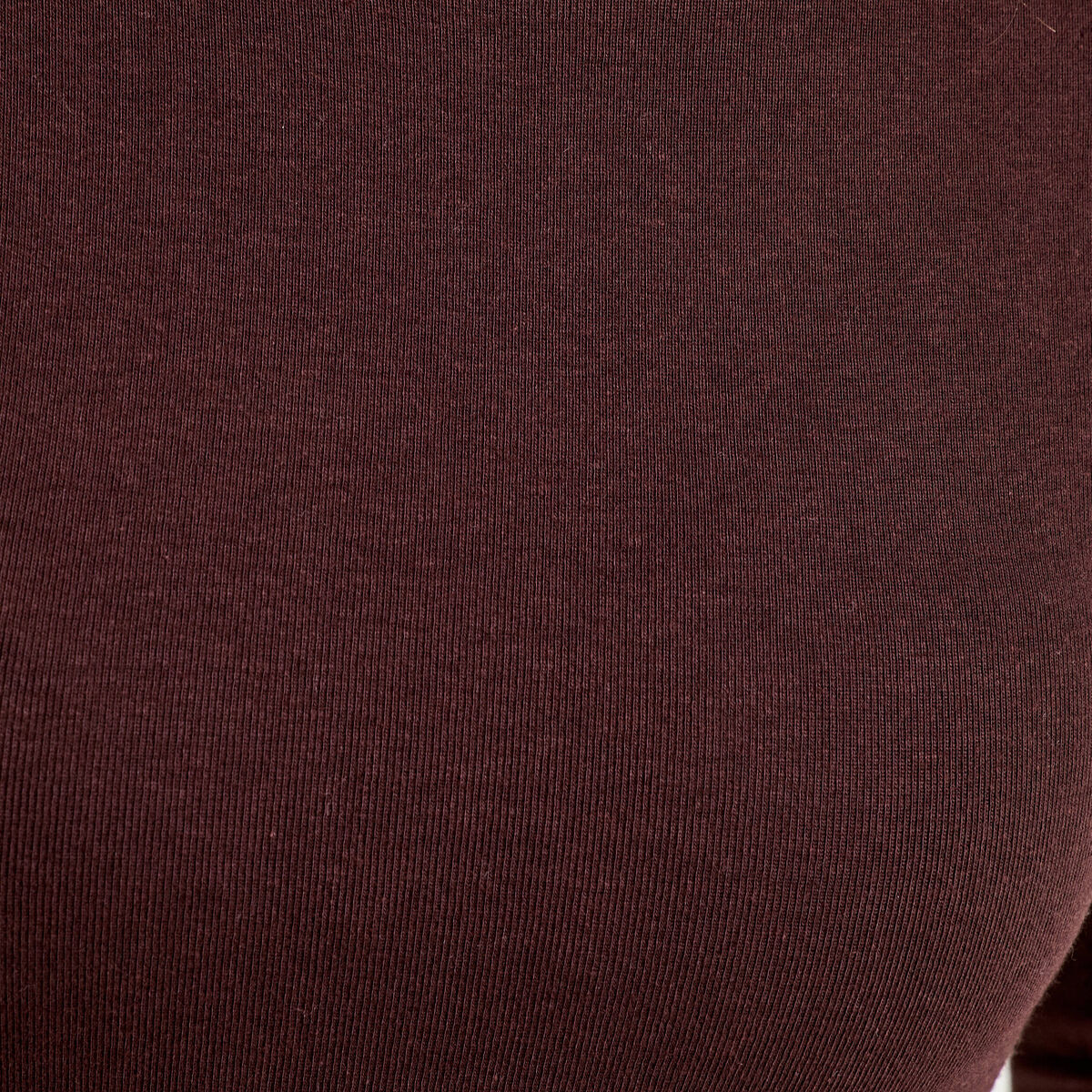 T-shirt manches longues cintré marron foncé femme