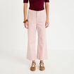 Jean flare cropped taille haute rose nude femme