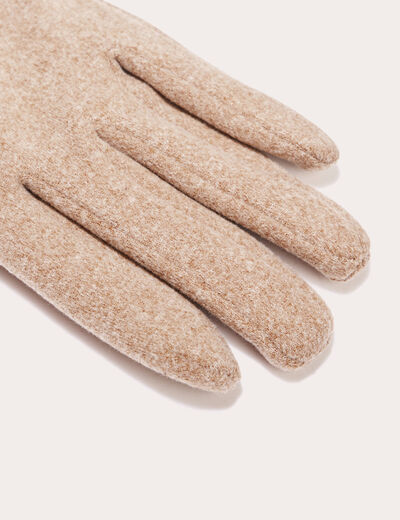 Gants avec boutons sable femme