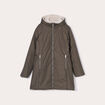 Parka r&eacute;versible &agrave; capuche vert kaki femme