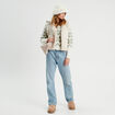 Pull col montant gris clair femme