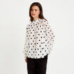 Blouse droite voile manches longues blanc femme