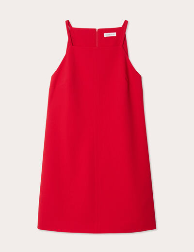 Robe droite bretelles fines rouge femme