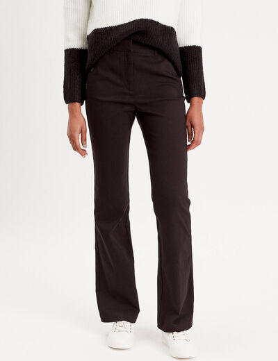 Pantalon bootcut &agrave; pont noir femme