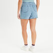 Jupe-short droite en jean denim double stone femme