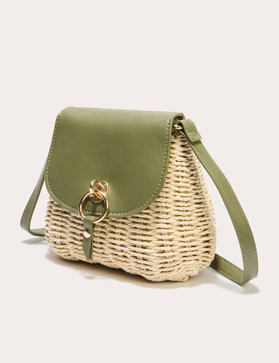 sac effet chiné vert kaki femme