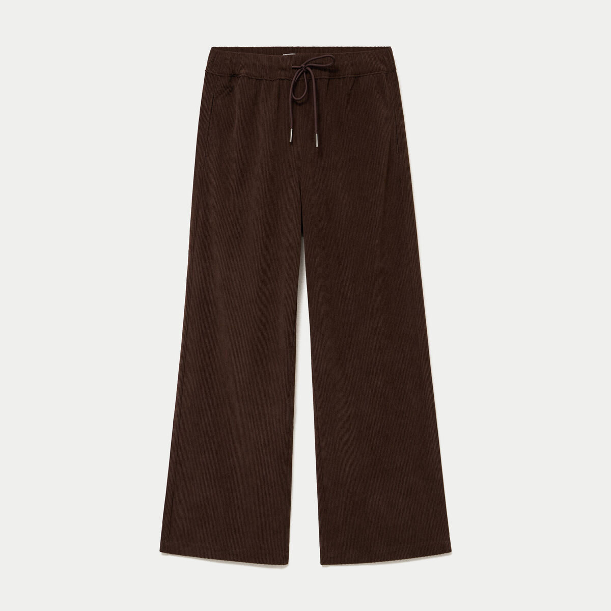 Pantalon jogging taille standard velours marron fonc&eacute; femme