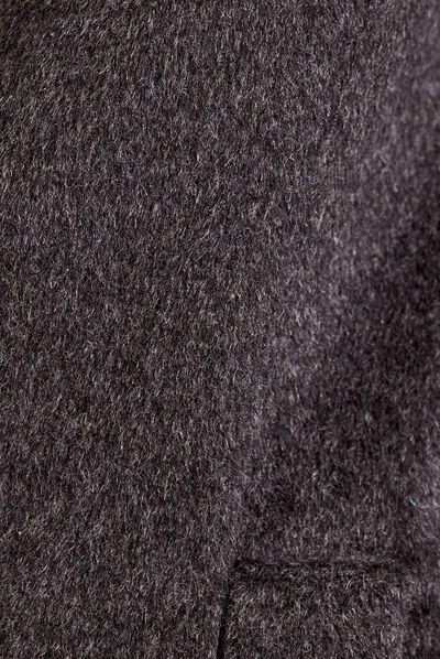 Manteau cintré boutonné gris foncé femme