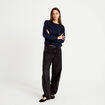 Pull manches longues bleu marine femme