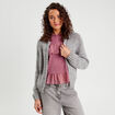 Gilet manches longues gris clair femme