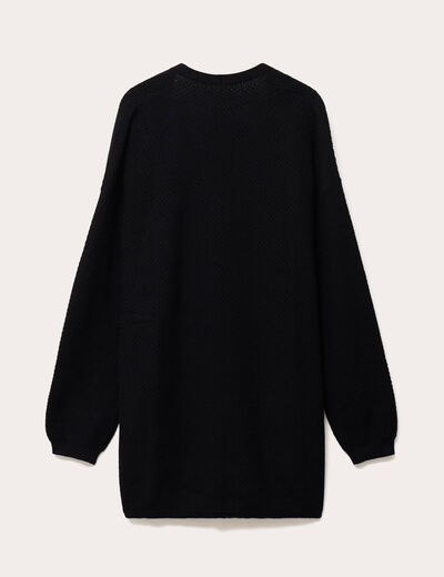 Gilet &agrave; pans manches longues avec poches noir femme
