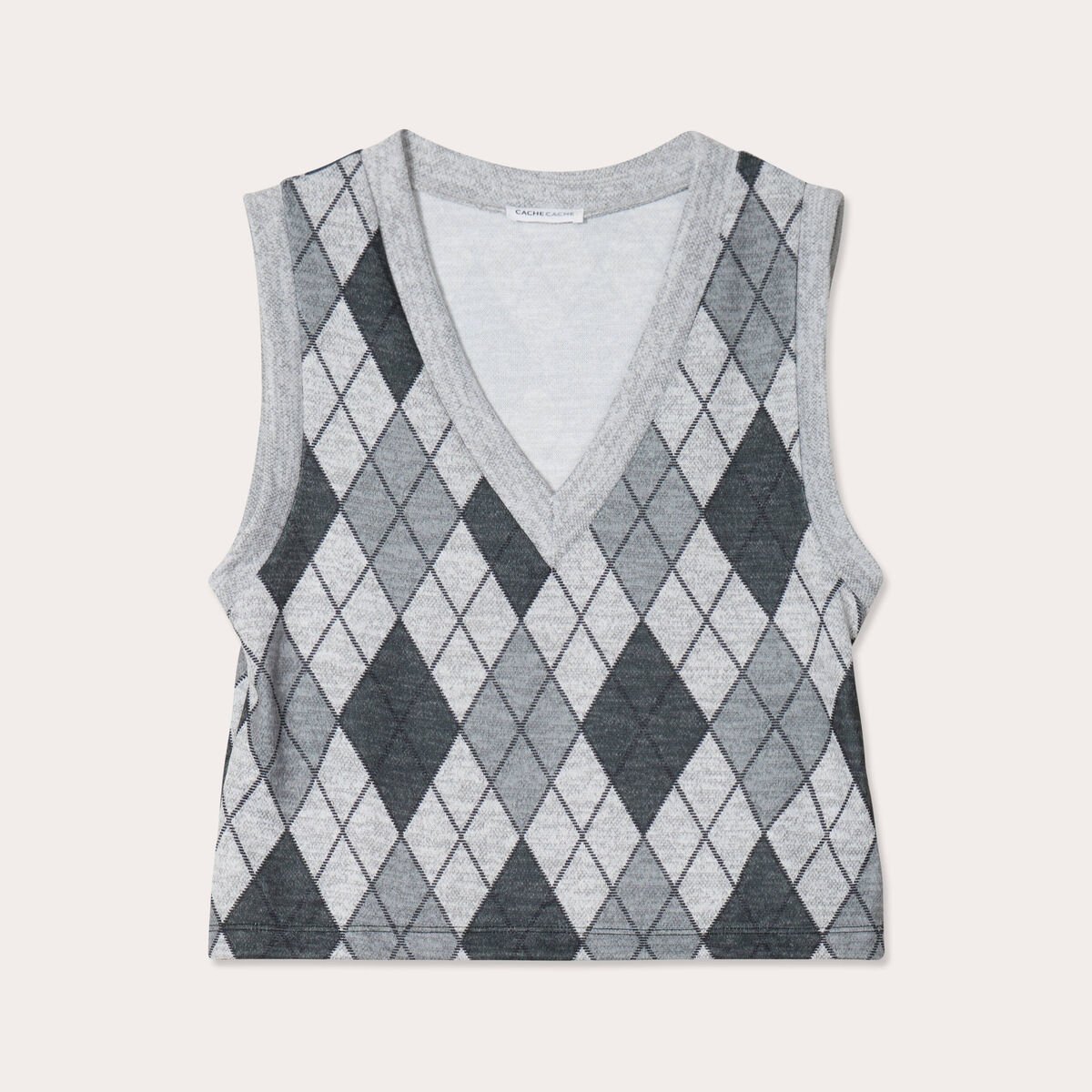 Pull sans manches gris clair femme