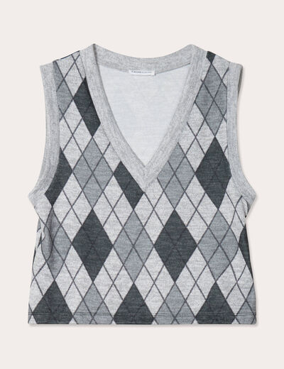 Pull sans manches gris clair femme