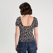 Blouse manches courtes noir femme