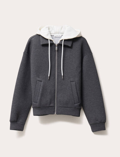 WINKEEY Femme Sweat à Capuche Zippé Y2K Oversize Vintage Sweatshirt à Fermeture Eclair Pull Chaud Polaire Manches Longues Causal Veste, 1 Noir, L