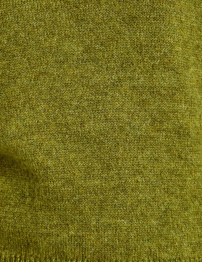 Pull col rond manches longues vert fonc&eacute; femme