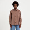 Chemise oversize manches longues marron femme