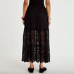Jupe &eacute;vas&eacute;e longueur 3/4 dentelle noir femme