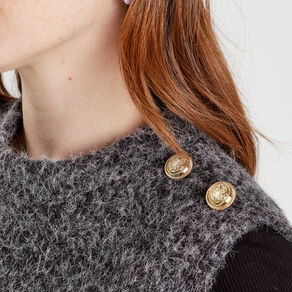Pull sans manches gris foncé femme