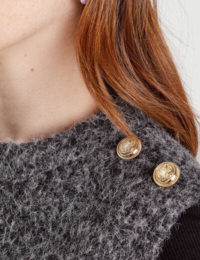 Pull sans manches gris foncé femme