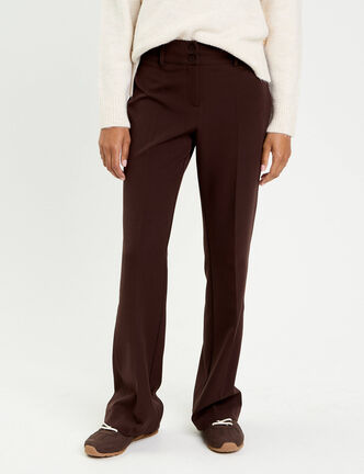 Pantalon flare marron fonc&eacute; femme