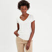 T-shirt manches courtes ecru femme