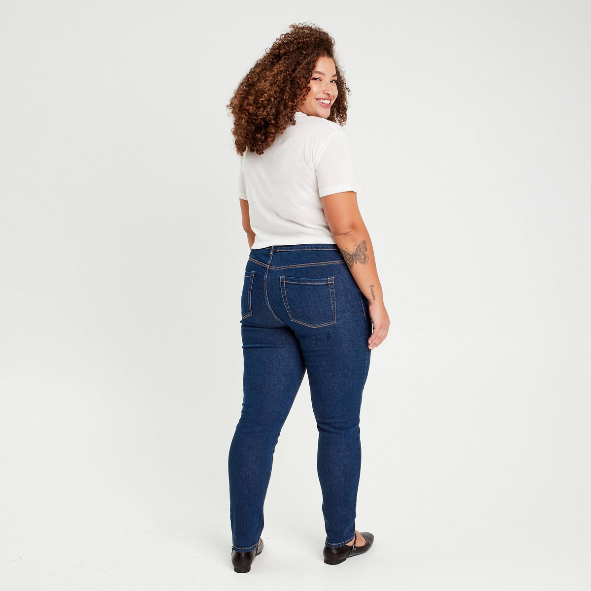 Jeans slim denim stone femme