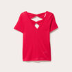T-shirt noeuds dos rose vif femme