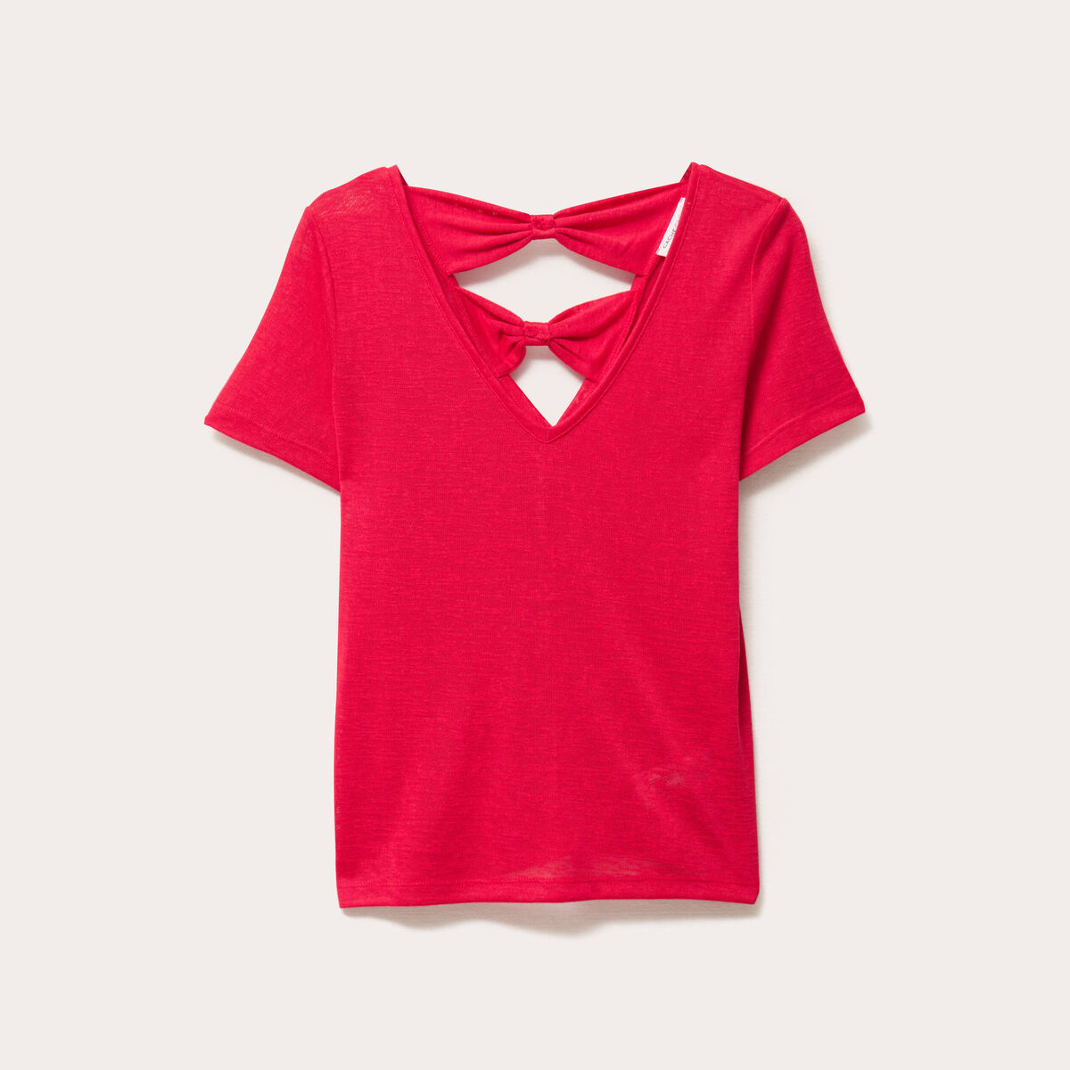 T-shirt noeuds dos rose vif femme