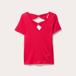 t shirt noeuds dos rose vif femme T-shirt noeuds dos rose vif femme