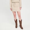 Jupe droite contenant du lin beige femme