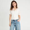 Chemise manches courtes ecru femme