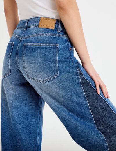 Jean flare taille basse denim double stone femme
