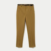 Pantalon cigarette ceintur&eacute; vert kaki femme