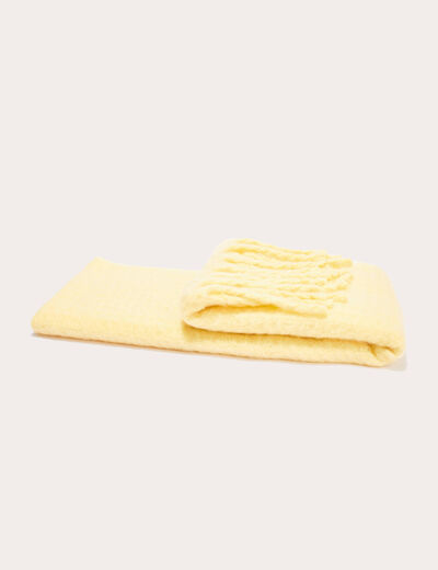 Écharpe avec franges jaune clair femme