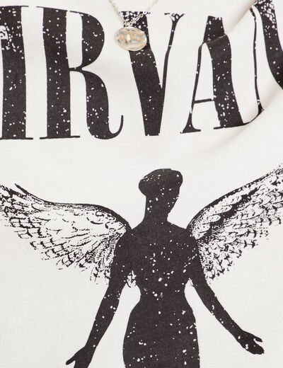 T-shirt col rond Nirvana ecru femme