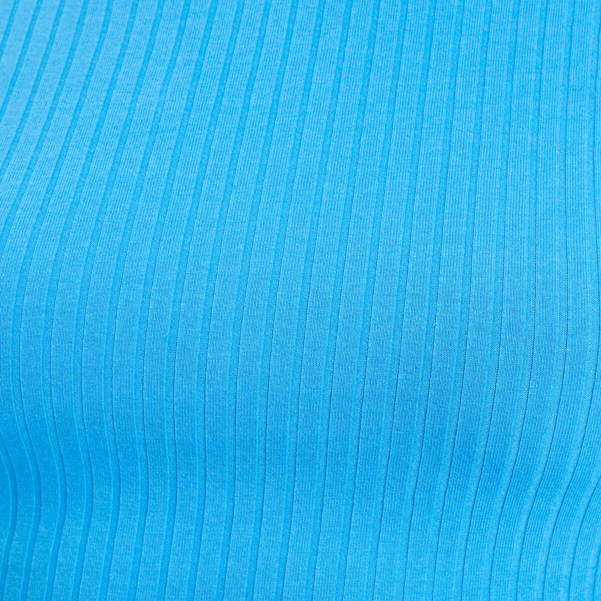 T-shirt c&ocirc;tel&eacute; col montant bleu femme