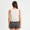 Débardeur avec franges ecru femme