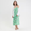Robe évasée 3/4 col bénitier vert fluo femme