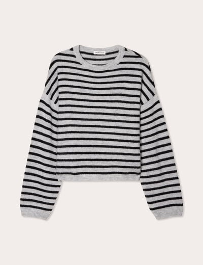 Pull manches longues gris clair femme
