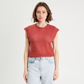 debardeur ajoure vieux rose femme Débardeur ajouré vieux rose femme