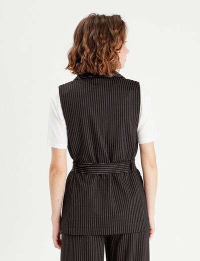 Veste blazer sans manches noir femme