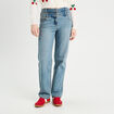 Jeans large denim double stone femme