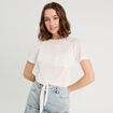 T-shirt détail noeud ecru femme