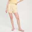 Short droit taille élastiquée jaune femme