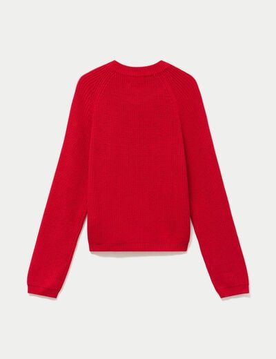 Gilet manches longues rouge femme